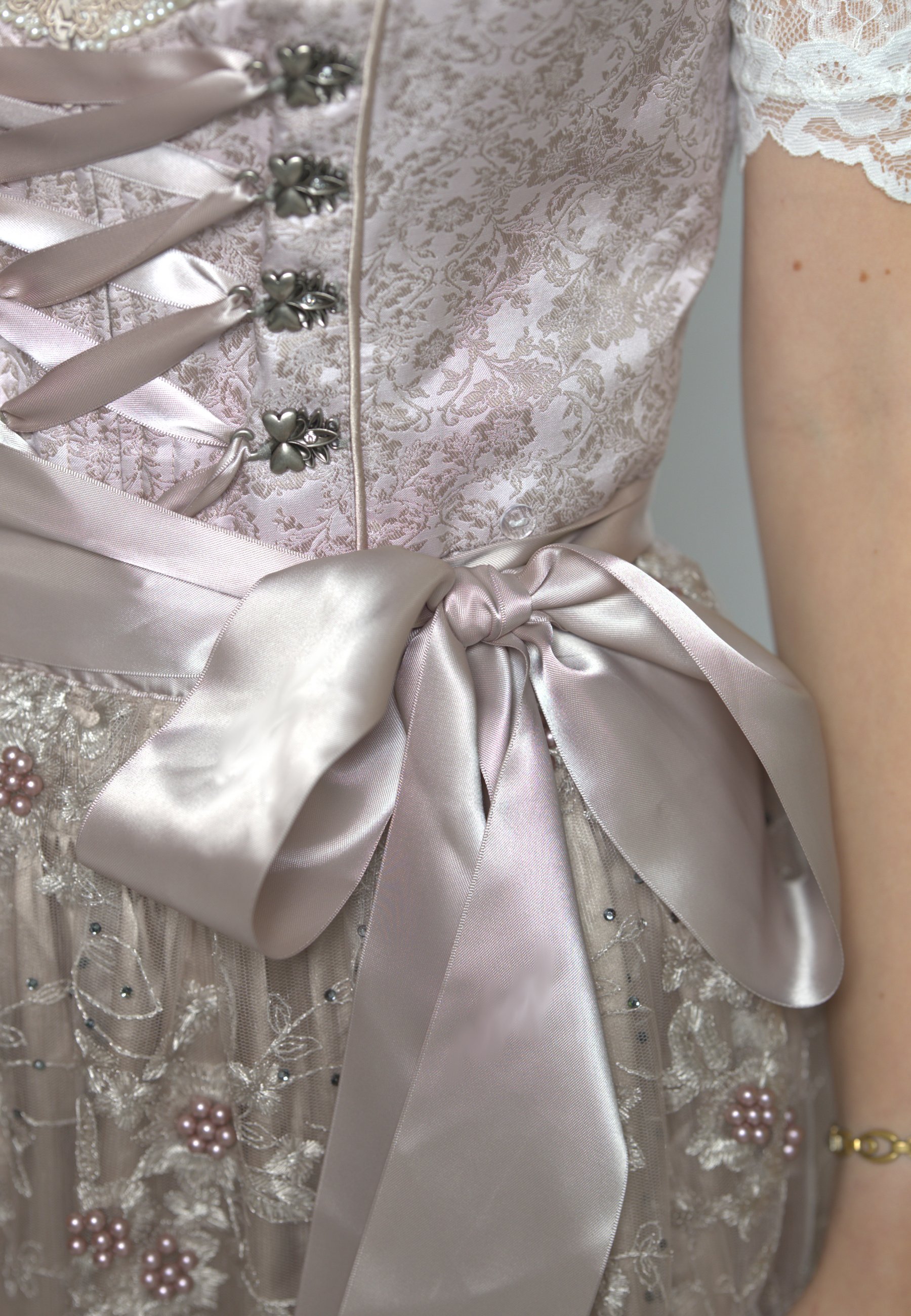 Dirndl Adele Rosé Trachtenkleid Oktoberfest inkl. Schürze Damen