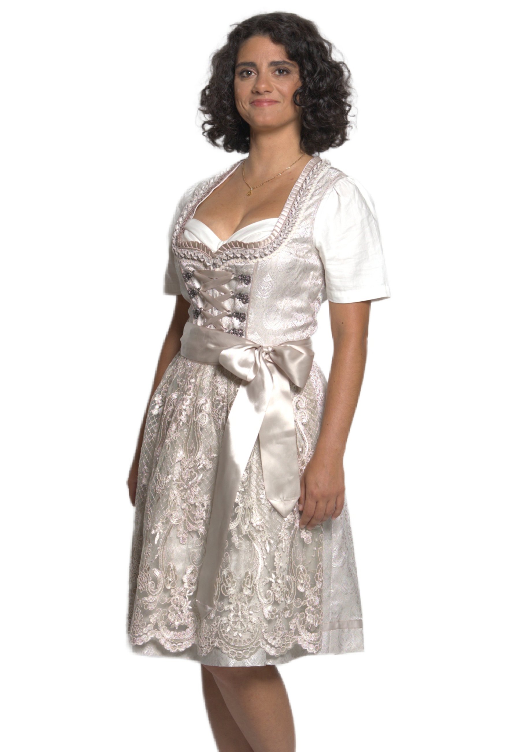 Dirndl Stella Creme Trachtenkleid Oktoberfest inkl. Schürze Damen